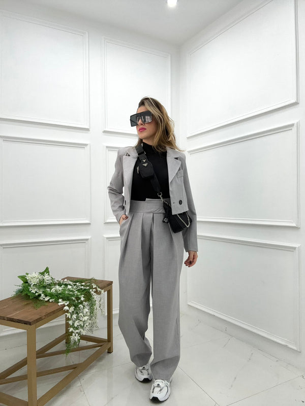 tailleur con giacca crop 12615