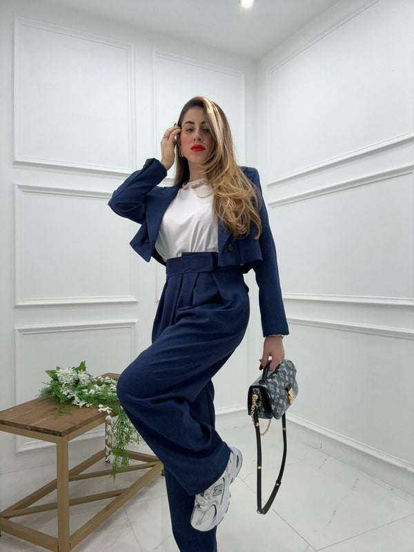 tailleur con giacca corta 12615