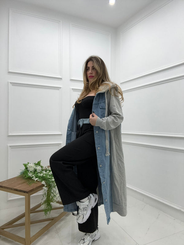 felpone denim e tessuto 0540