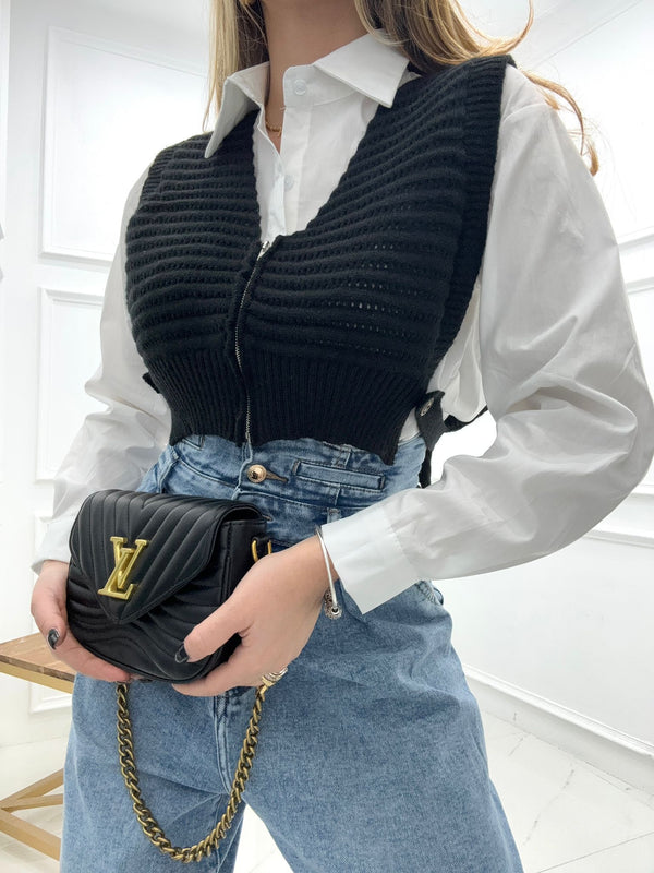 camicia con gilet 3140